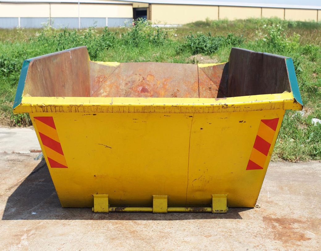 A skip ready for hire